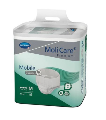 Slika Molicare Premium Mobile 5 kapljic M - mobilne hlačke, 14 kos