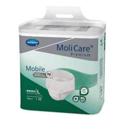 Slika Molicare Premium Mobile 5 kapljic L - mobilne hlačke, 14 kos