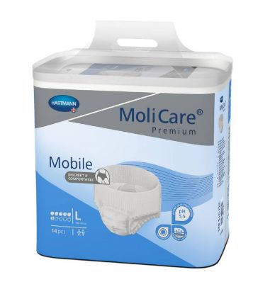 Slika Molicare Premium Mobile 6 kapljic L - mobilne hlačke, 14 kos