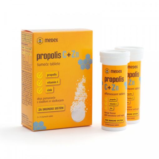 Slika Medex propolis C + Zn 2x 20 šum. tbl.