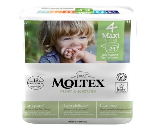 Slika Moltex Pure & Nature 4  maxi otroške plenice 7-18 kg, 29 kos