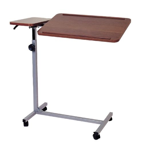 Slika Obposteljna mizica rjave barve - nastavljiva višina in nagib