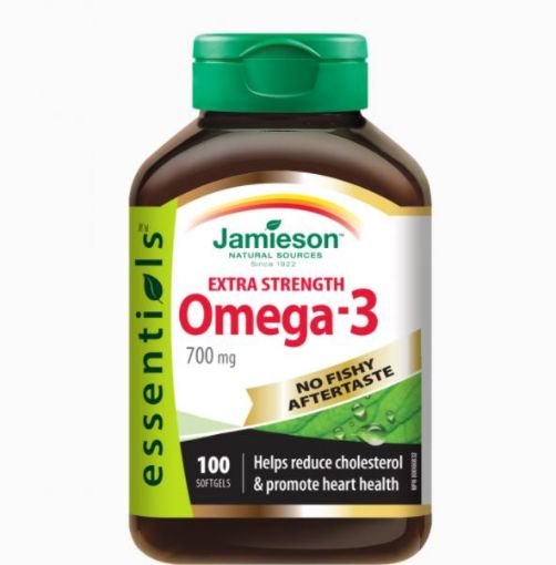 Slika Jamieson Omega-3 EKSTRA MOČ brez priokusa po ribah, 100 kapsul