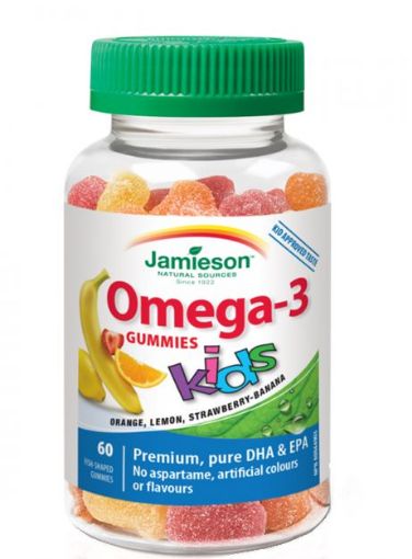 Slika Jamieson Omega-3 za otroke, 60 želejčkov s sladkorjem