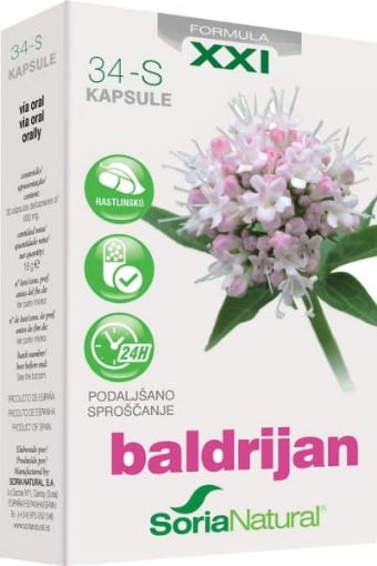 Slika Soria Natural baldrijan xxl kapsule s podaljšanim sproščanjem, 30 kapsul