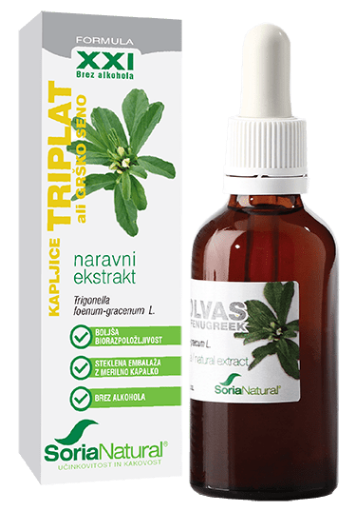 Slika Soria Natural triplat-grško seno brezalkoholne kapljice XXI, 50 ml