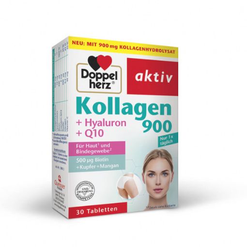 Slika Doppelherz Aktiv kolagen 900 + hialuron + Q10, 30 tablet