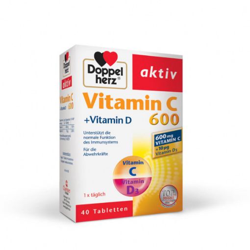 Slika Doppelherz Aktiv Vitamin C 600 + vitamin D3, 40 tablet