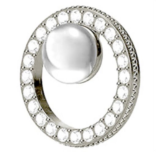 Slika Uhani Biojoux BJT 985 - Kristalni krog s perlo