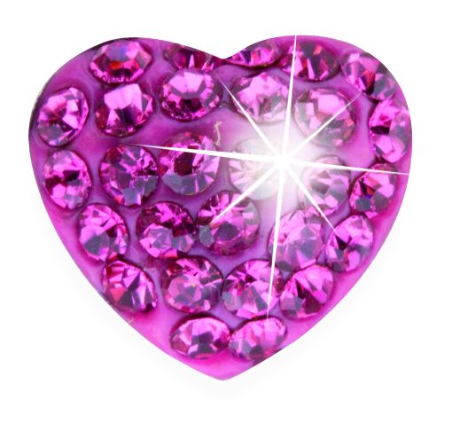 Slika Uhani Biojoux BJT 2100 - Roza kristalno srce
