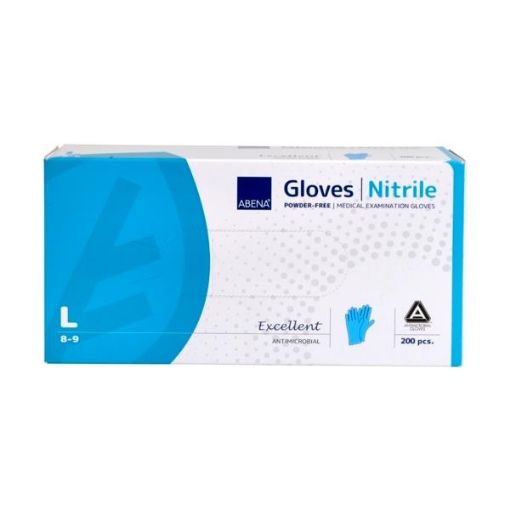 Slika Protimikrobne  nitrilne pregledne rokavice brez pudra L , 200 kosov