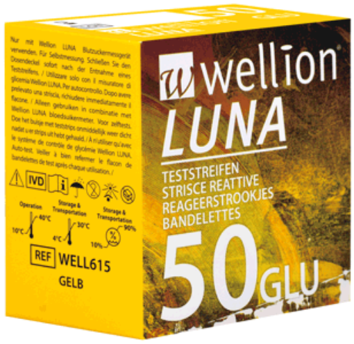 Slika Wellion LUNA GLU, 50 kos