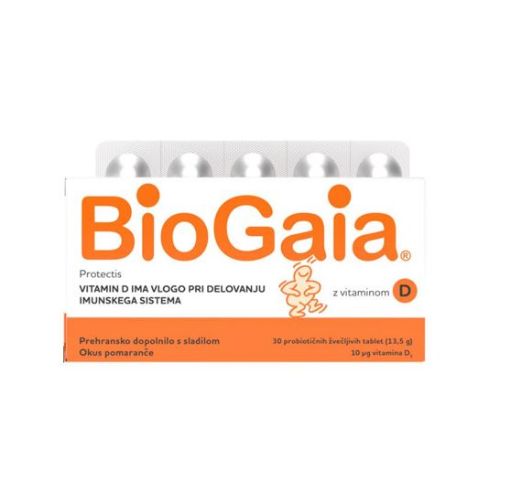 Slika BioGaia Protectis z vitaminom D, 30 tablet