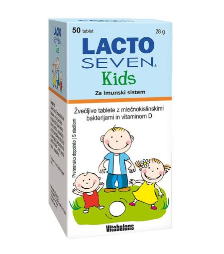 Slika Lacto Seven Kids, 50 tablet