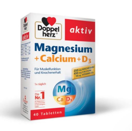 Slika Doppelherz Aktiv Magnezij + Kalcij + D3, 40 tablet