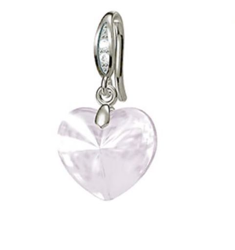 Slika Uhani Biojoux BJT 989 - Swarovski viseč srček