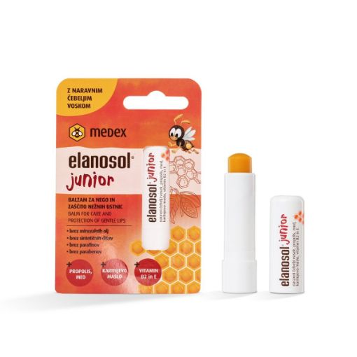 Slika Balzam za ustnice, elanosol junior Medex